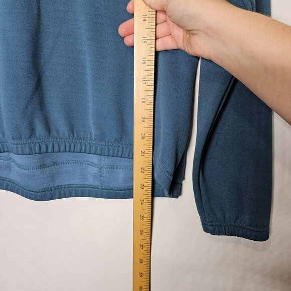 Bellwether Women Medium Blue Wool Polyester Half-Zip Pullover Jacket Made in USA - Picture 6 of 8